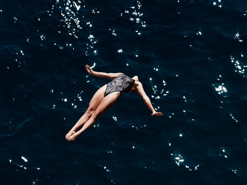 Swimmer in tropical waters